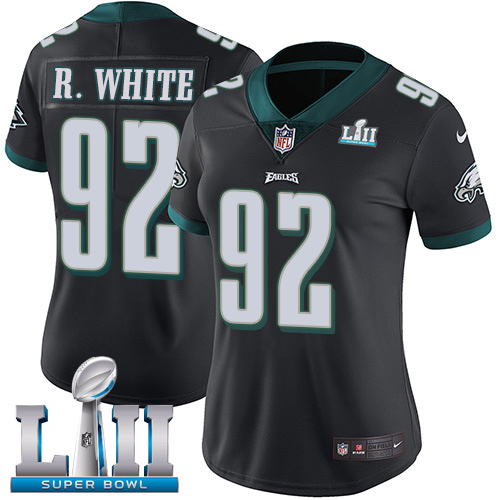 Nike Eagles #92 Reggie White Black Alternate Super Bowl LII Women's Stitched NFL Vapor Untouchable Limited Jersey